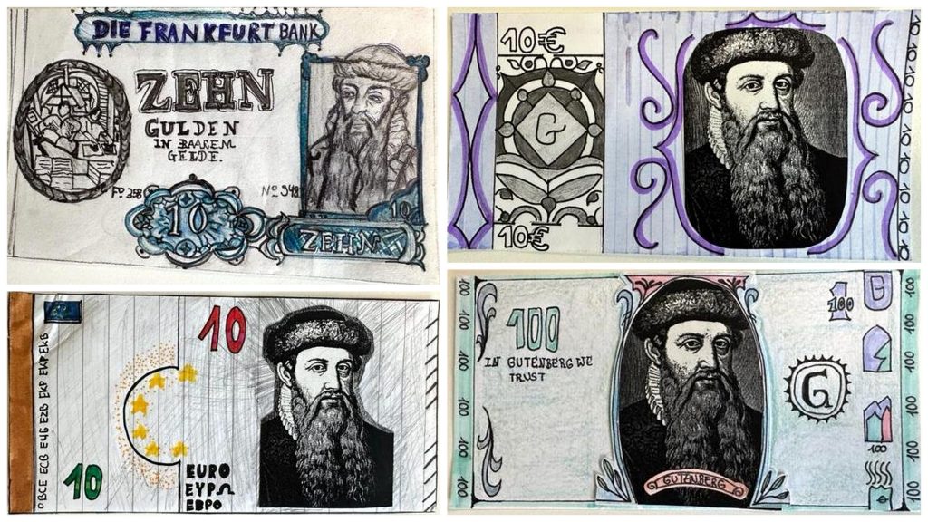 Eigene Gutenberg-Banknoten – ein Wettbewerbsbeitrag der JGS