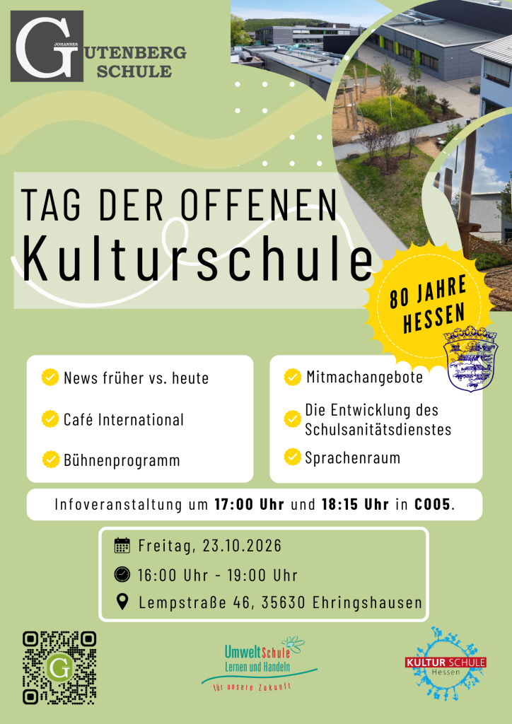 80 Jahre Hessen werden lebendig – Tag der offenen Kulturschule in Ehringshausen